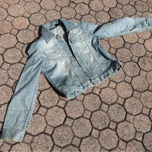 DKNY jeans size L -XL distressed jeans jacket